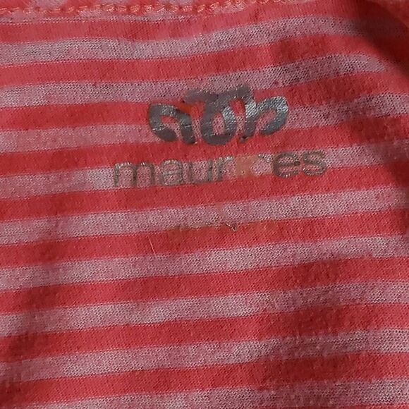 Maurices Coral Pink Striped Tank Top M Lightweight Racerback Casual Summer - Picture 4 of 6